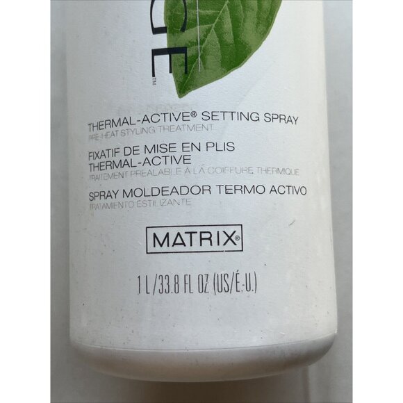 VINTAGE MATRIX BIOLAGE THERMAL ACTIVE SETTING SPRAY REFILL 33.8OZ GREEN LEAF NEW - Picture 2 of 4